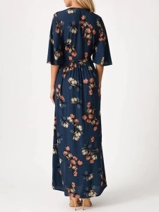 2023 Women's V-neck printed dress