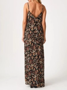 2023 Women's V-neck printed lace dress