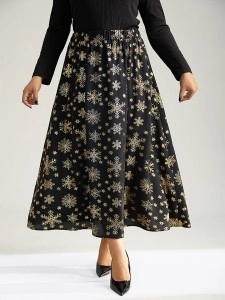 Black hot gold half skirt umbrella skirt Black hot gold half skirt umbrella skirt