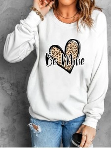 Casual print crew neck sweatshirt
