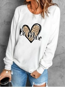Casual print crew neck sweatshirt