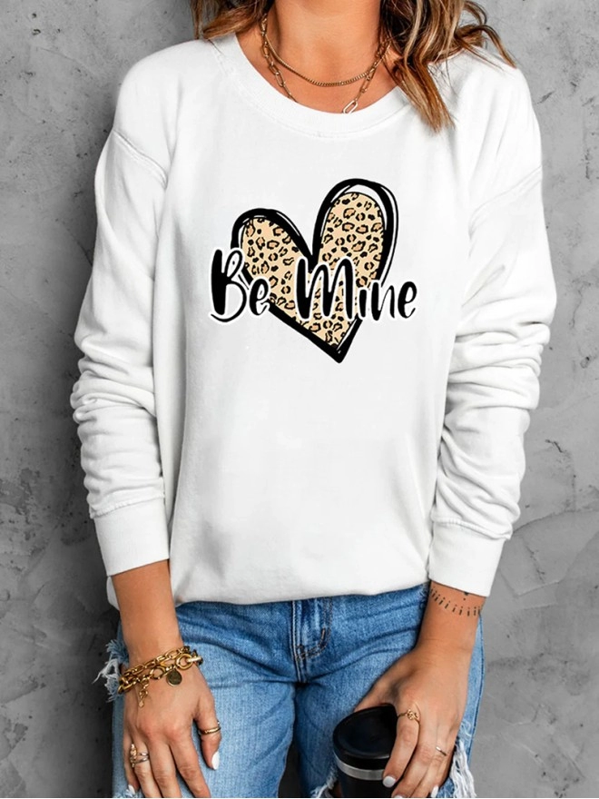 Casual print crew neck sweatshirt