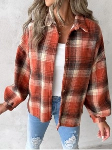 Casual thick plaid women's jacket Casual thick plaid women's jacket
