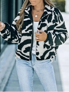 Casual zebra print sherpa jacket Casual zebra print sherpa jacket