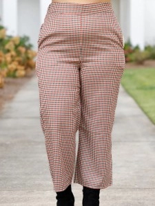 Checkered cropped straight leg pants Checkered cropped straight leg pants