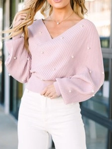 Blush Pink Embellished Sweater