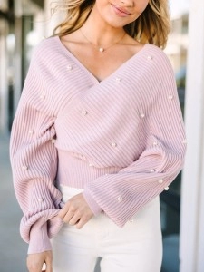 Blush Pink Embellished Sweater