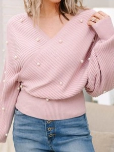 Blush Pink Embellished Sweater