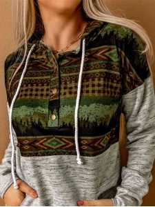 Drawstring Dropped Shoulder Hoodie with Pockets