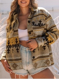 Vintage ethnic print single-breasted jacket Vintage ethnic print single-breasted jacket