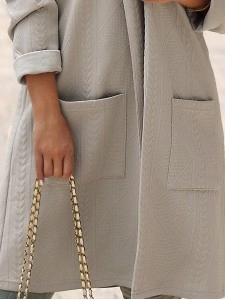 Women's solid color hooded coat