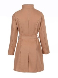 Women's solid color woolen coat