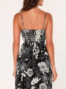 Women's suspender printed dress
