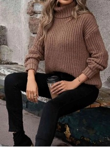 Women's turtleneck autumn and winter long sleeve sweater