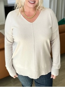 Women's V-neck autumn and winter sweater