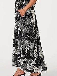 Women's V-neck printed casual dress