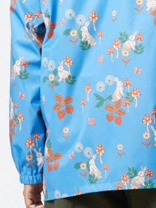 Blue Floral Print Raincoat